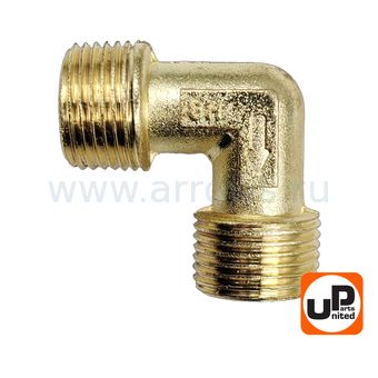 Фитинг-уголок UNITED PARTS для компрессора, резьба внешняя  1/4"×1/4"