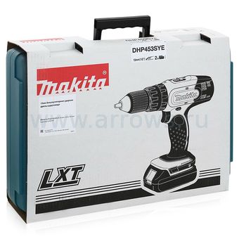 Дрель аккумуляторная ударная MAKITA DHP453SYE (18V, 42нм, 2акб 1,5Ач, кейс)