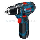Дрель аккумуляторная ударная BOSCH GSB 12V-15 (12 В, 2ск,30нм, 1,0кг,2акк, 1,3 Ач, (06019B6906)_